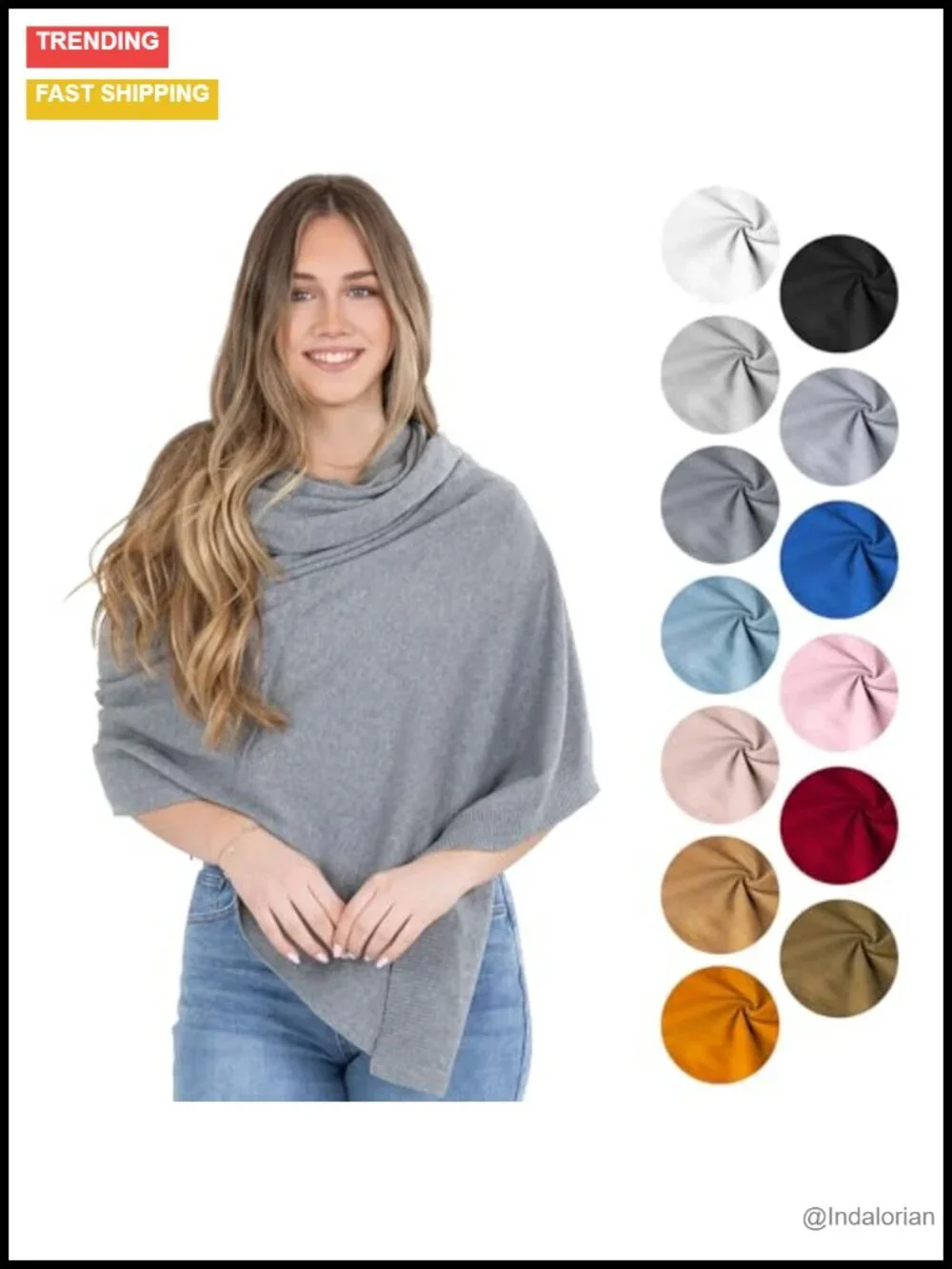 100% Cotton Wrap Shawl Lightweight Knit Wraps for Women Scarf Travel Winter
